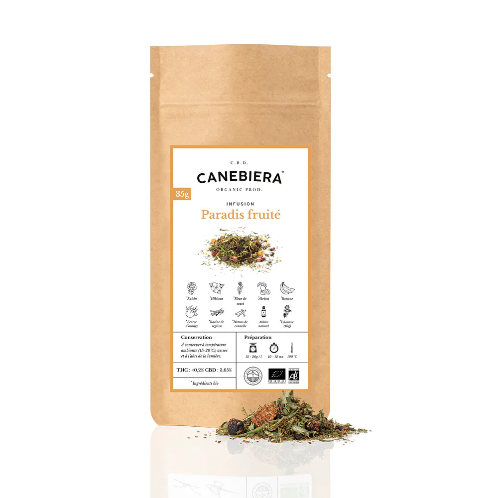 Sachet kraft Canebiera, infusion Paradis fruité