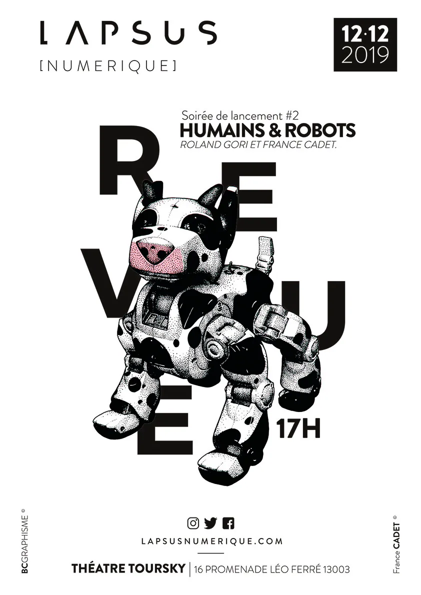Affiche Revue, soirée de lancement Humains & Robots