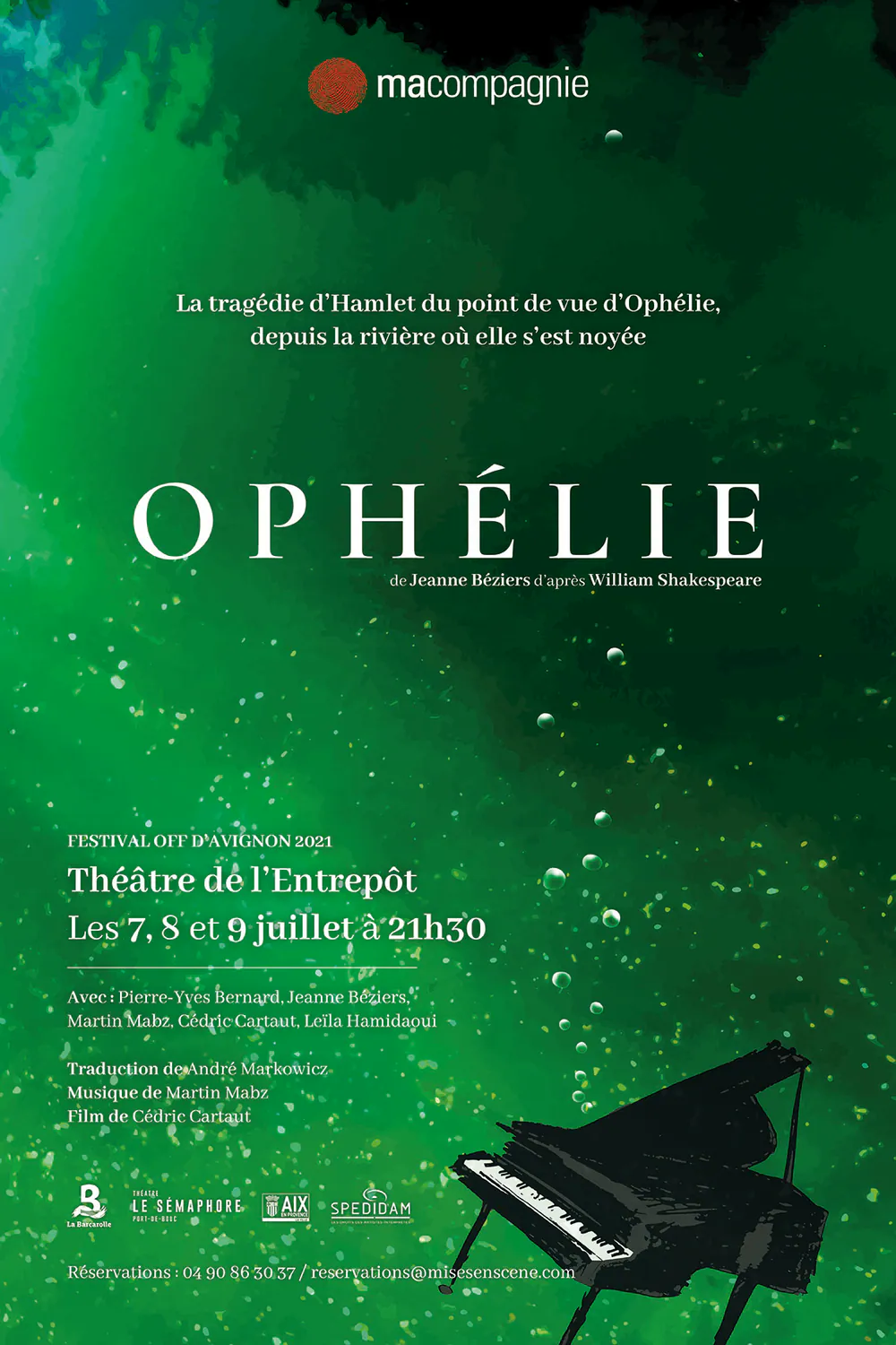 Affiche Ophélie, Théâtre de l’Entrepôt
