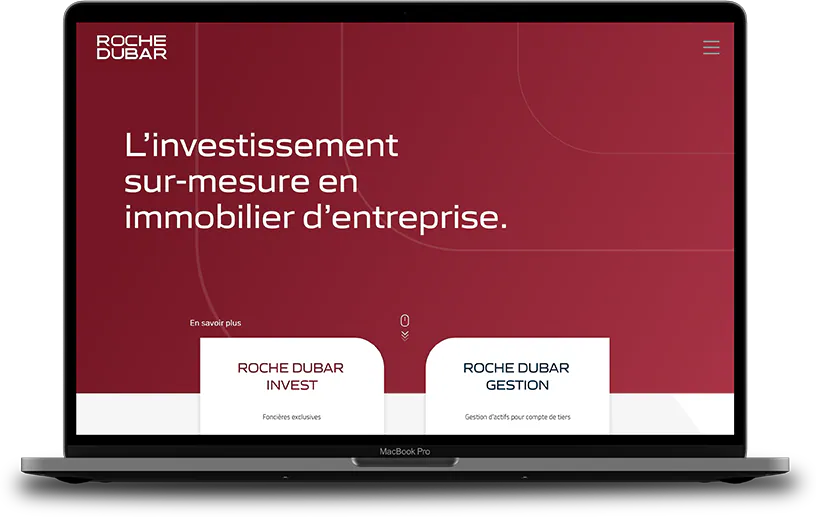 Page d’accueil Roche Dubar : l’investissement sur-mesure en immobilier d’entreprise