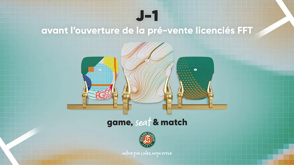 Visuel « J-1 avant l’ouverture de la pré-vente licenciés FFT, game, seat & match »