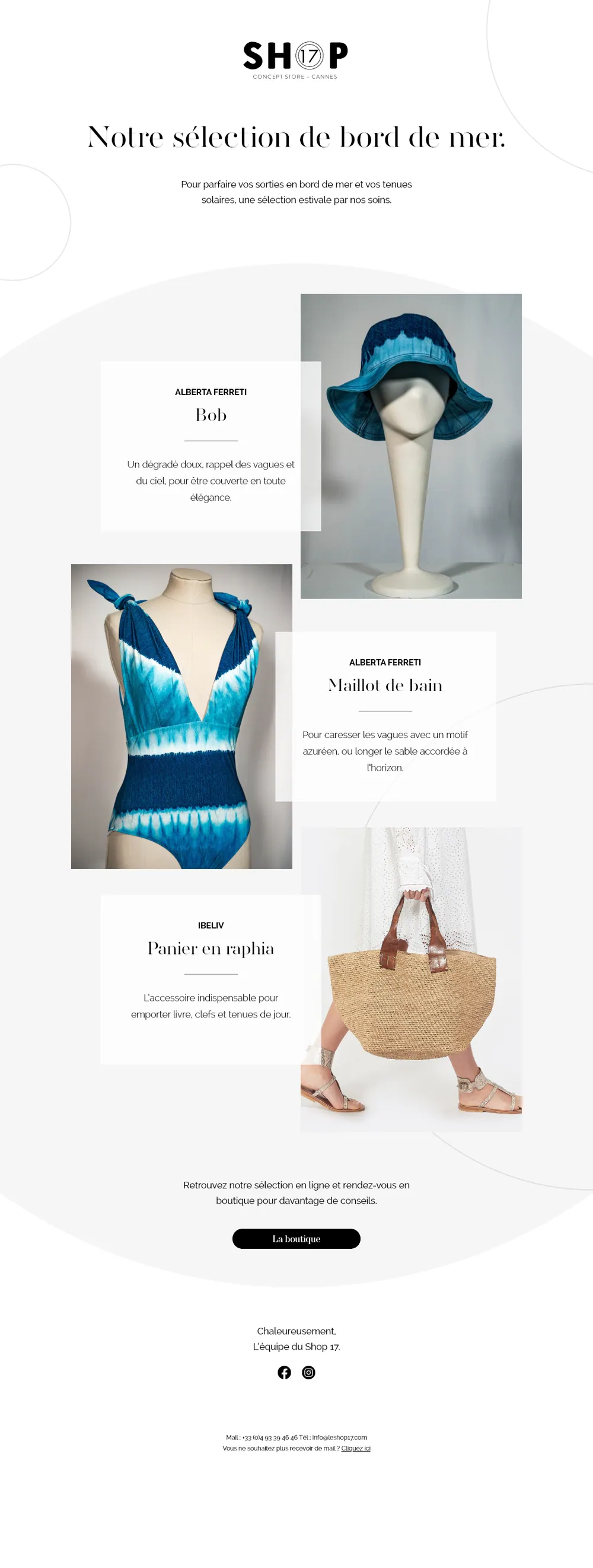 Newsletter Shop 17 : notre sélection de bord de mer